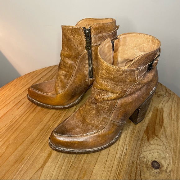 Bed Stu Cobbler Collection Isla Tan Rustic Leather Booties Size 8 - Picture 4 of 13